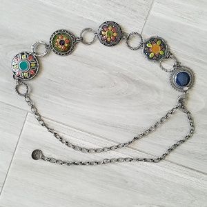Chico's Accessories - Chicos Enamel Medallion Chain Belt Chico's Accessories - Chicos Enamel Medallion Chain Belt